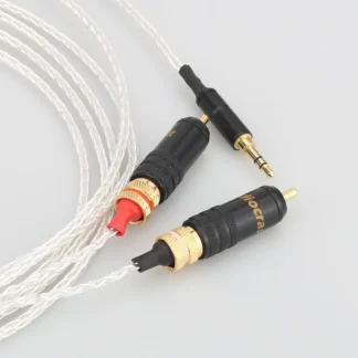 Audiocrast-Cable estéreo de 3,5mm a 2 RCA chapado en plata pura, Cable de alta gama de 3,5mm a doble RCA para amplificador de teléfono, cine en casa