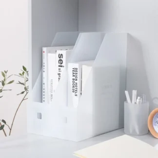 Carpeta de archivos de escritorio, soporte para libros y revistas, organizador de almacenamiento Vertical de papel para documentos, estante
