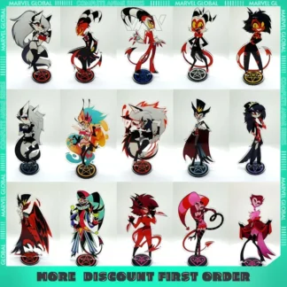 Periféricos de Anime Hazbin Hotel figura acrílica de pie modelo Charlie Morningstar Vaggie escritorio adornos de Bellas Artes regalos para seguidores