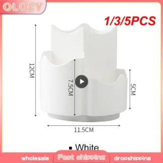 Caja de almacenamiento de cosméticos, estante de almacenamiento giratorio a prueba de polvo con diseño de tres rejillas, accesorios de baño, multifuncional para el hogar, 1/3/5 Uds.