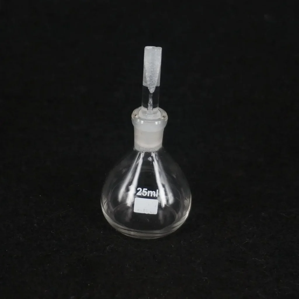 Botella de gravedad específica de vidrio de 25ml, picnómetro Clase A, ciencia, Labware médico