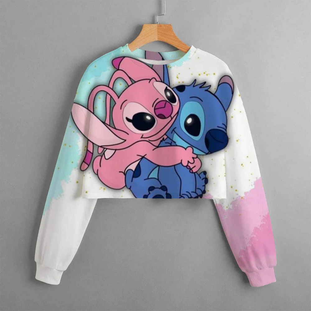 Casual nueva primavera y otoño Disney ropa clásica para niños estampado niñas Sudadera corta con capucha suéter punto cómodo y lindo Top