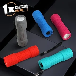 Mini linterna portátil con nueve cuentas de lámpara XPE, iluminación fuerte con 3 baterías NO.7, antorcha de emergencia para exteriores de bolsillo de enfoque fijo