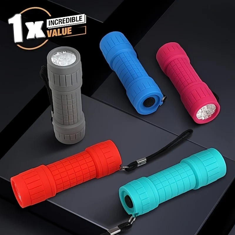 Mini linterna portátil con nueve cuentas de lámpara XPE, iluminación fuerte con 3 baterías NO.7, antorcha de emergencia para exteriores de bolsillo de enfoque fijo