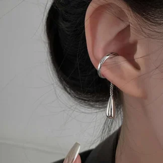Clip para hueso del oído con flecos de gota de agua minimalista y personalizado, nuevo accesorio exquisito de fiesta para mujer