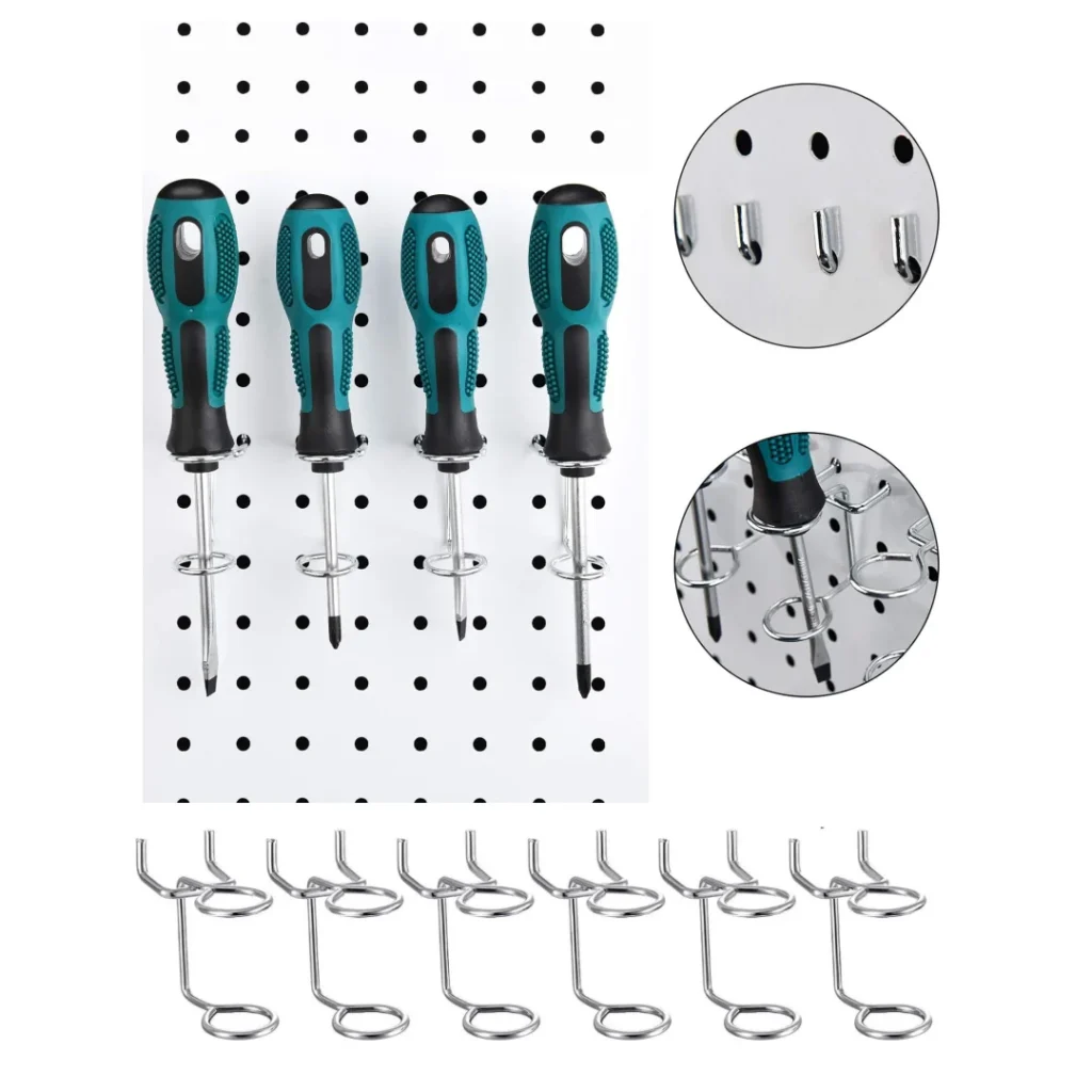 Soporte para destornillador de 10 piezas, soportes para herramientas multianillo, estantes organizadores de herramientas, accesorios para tablero perforado