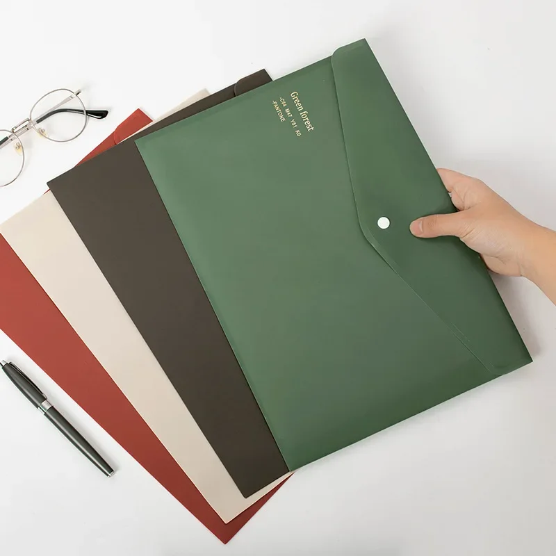 Archivador A4 de Color Retro aleatorio, bolsa de almacenamiento para carpetas a presión, clasificación de temas, organizador de escritorio, almacenamiento de papel, 1 ud.
