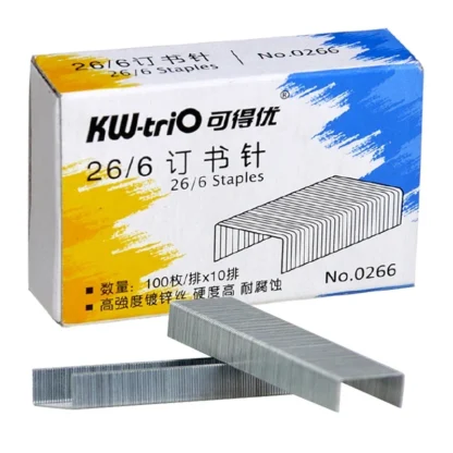 Pin de grapas normales 26/6 1000 unids/caja grapadora estándar de oficina de Metal plateado grapas 26/6 máquina de encuadernación suministros escolares de oficina