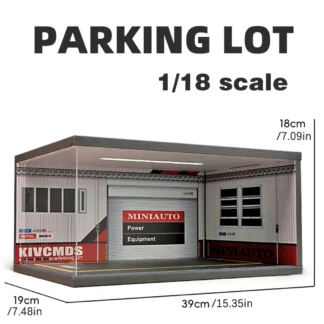 1/18 estacionamiento de modelo de coche de juguete a prueba de polvo equipado con luz de doble capa (sin coche ni figura de acción)
