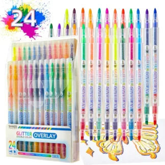 Rotulador colorido de doble punta con purpurina, bolígrafo de colores apilables, manual para estudiantes, pintura para colorear, marcador artístico de Graffiti, resaltador