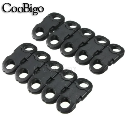 12 Uds 3/8 "Mini hebilla de apertura lateral curvada Paracord pulsera hebillas Clip cordón de plástico DIY collar collares para mascotas Accesorios