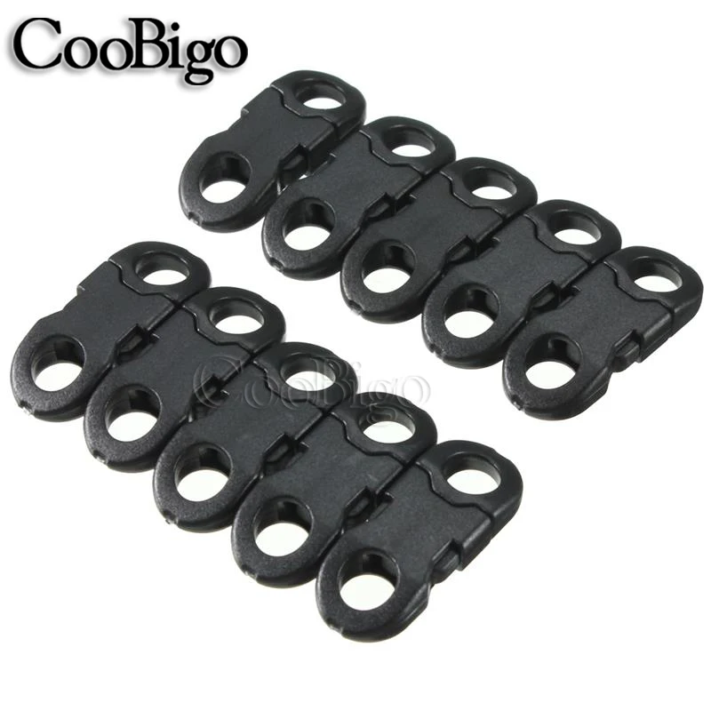 12 Uds 3/8 "Mini hebilla de apertura lateral curvada Paracord pulsera hebillas Clip cordón de plástico DIY collar collares para mascotas Accesorios