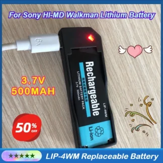 Nueva batería de LIP-4WM reemplazable de alta capacidad de 3,7 V 500MAH para batería de litio Sony HI-MD Walkman