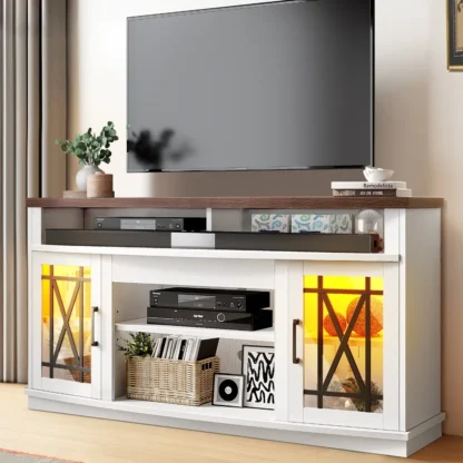 Soporte de TV para sala de estar, centro de entretenimiento para mesa consola multimedia de TV 65/55