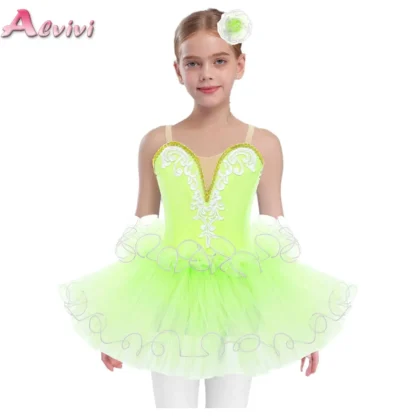Vestido de Ballet para niñas, leotardos gimnásticos, falda de encaje, leotardos, vestidos de fiesta bordados, vestido de gimnasia para niños pequeños para bailar