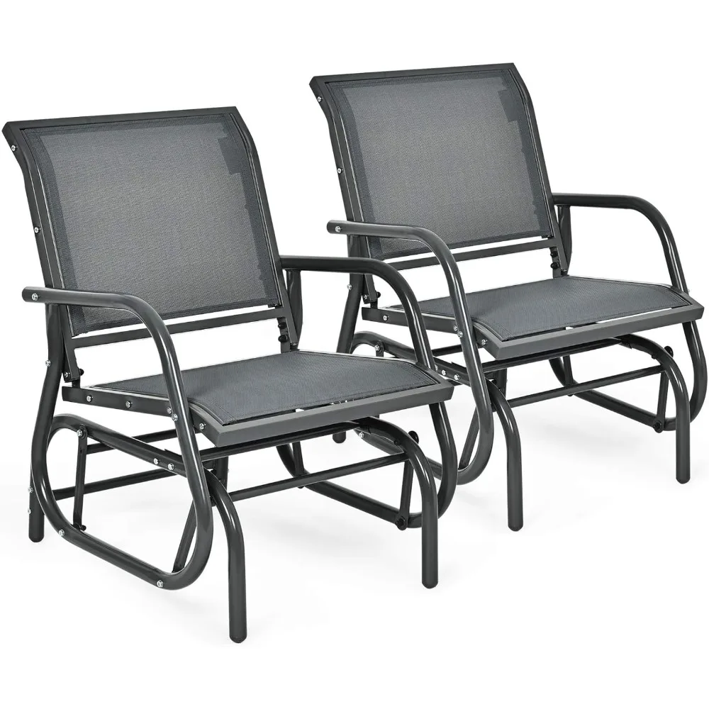 Silla columpio planeadora con marco de Metal para estudio, cómoda silla de Patio, asiento de amor para jardín, porche, patio trasero, piscina, césped al aire libre