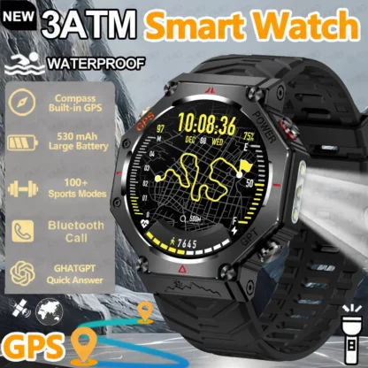 Reloj inteligente deportivo para exteriores 2025, GPS, brújula GNSS de doble banda integrada, resistente al agua, asistente militar AI, reloj inteligente deportivo para hombres y mujeres