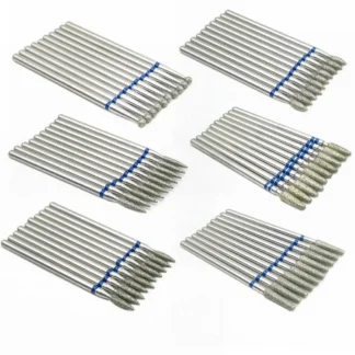 Juego de 10 Uds de fresas para uñas, taladros eléctricos para manicura con piedra de diamante, brocas para limpieza de cutículas, accesorios para rebabas, arte de uñas