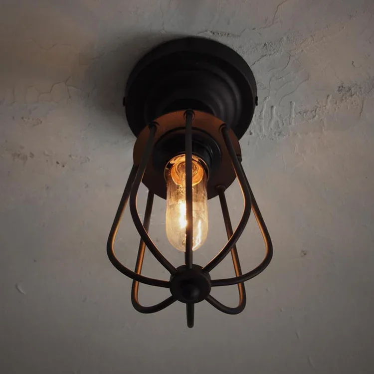 Lámpara de techo Vintage Industrial Edison estilo Loft Retro, accesorios de iluminación, iluminación interior montada en superficie