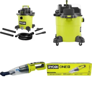 Aspirador en seco y húmedo inalámbrico 40 V 10 galones, verde, solo herramienta, alto rendimiento, ecológico, uso doméstico y taller