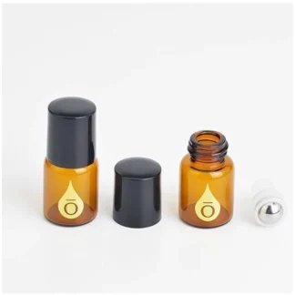 30/50 Uds. Mini botella con rodillo de 2ml, botella con rollo de aceite esencial de vidrio con bola de rodillo de acero inoxidable, botella de Perfume de vidrio ámbar