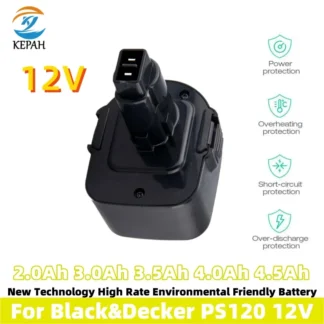 Batería Ni-MH de 12V 2,0-4,5Ah para herramienta eléctrica Black Decker PS130 PS130A A9252 A-9252 A9275 A-9275 A9266 reemplazo de herramientas eléctricas