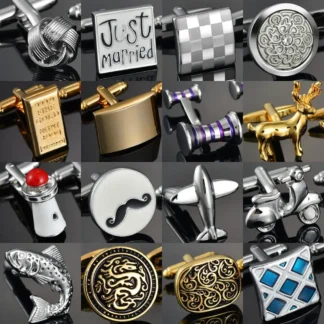 Gemelos de celosía de Metal con láser de cobre esmaltado, gemas de calidad/dragón/casado/gemelos con nudo para puños de camisas francesas de hombre