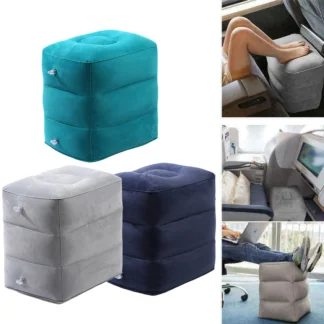 Taburete portátil ajustable de tres capas de altura para reposapiés, cojín para piernas, almohada inflable para reposapiés, 1 Uds.