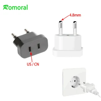 Adaptador de enchufe europeo, adaptador convertidor de viaje, enchufe americano de China, EE. UU. a UE, enchufe europeo, adaptador eléctrico de CA, toma de corriente