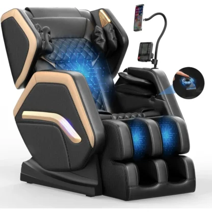 Sillón de masaje de cuerpo completo, sillón de masaje de gravedad cero 2025 para fatiga de la espalda con 10 rodillos fijos, airbags, controlador de teléfono