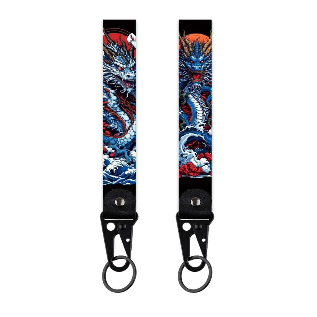 Cool Dragon Key Tag llavero de coche de dibujos animados llavero arte cordón corto accesorios de motocicleta regalos de vacaciones