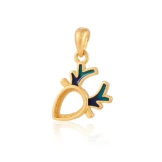 Base colgante para cabujones en forma de lágrima de 5x7 mm, colgante esmaltado de plata 925, ajuste colgante estilo ciervo en blanco