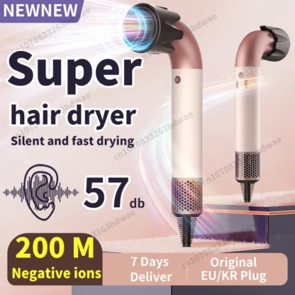 Secador de pelo profesional sin hojas de alta velocidad, 220V, iones negativos, cuidado del cuero cabelludo, soplador superior de alta potencia para el hogar, máquina de peinado de salón