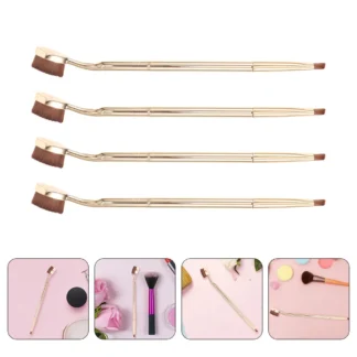 Juego de maquillaje para mujer, aplicador corrector, brocha de base en ángulo para crema en polvo, líquido debajo de las imperfecciones de los ojos, 4 Uds.