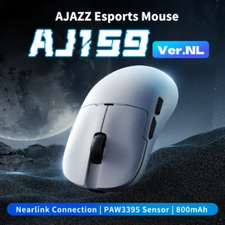 Ratón inalámbrico para juegos AJAZZ AJ159NL 1K, fase original PAW3311PAW3395, ratón con aproximadamente 59g, ligero, compatible con frecuencia de retorno de 1K