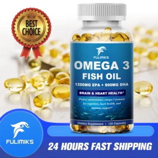 Aceite de pescado Omega 3 - para el sistema nervioso, la salud de la piel y el cabello, antioxidantes - Fácil de golondrina