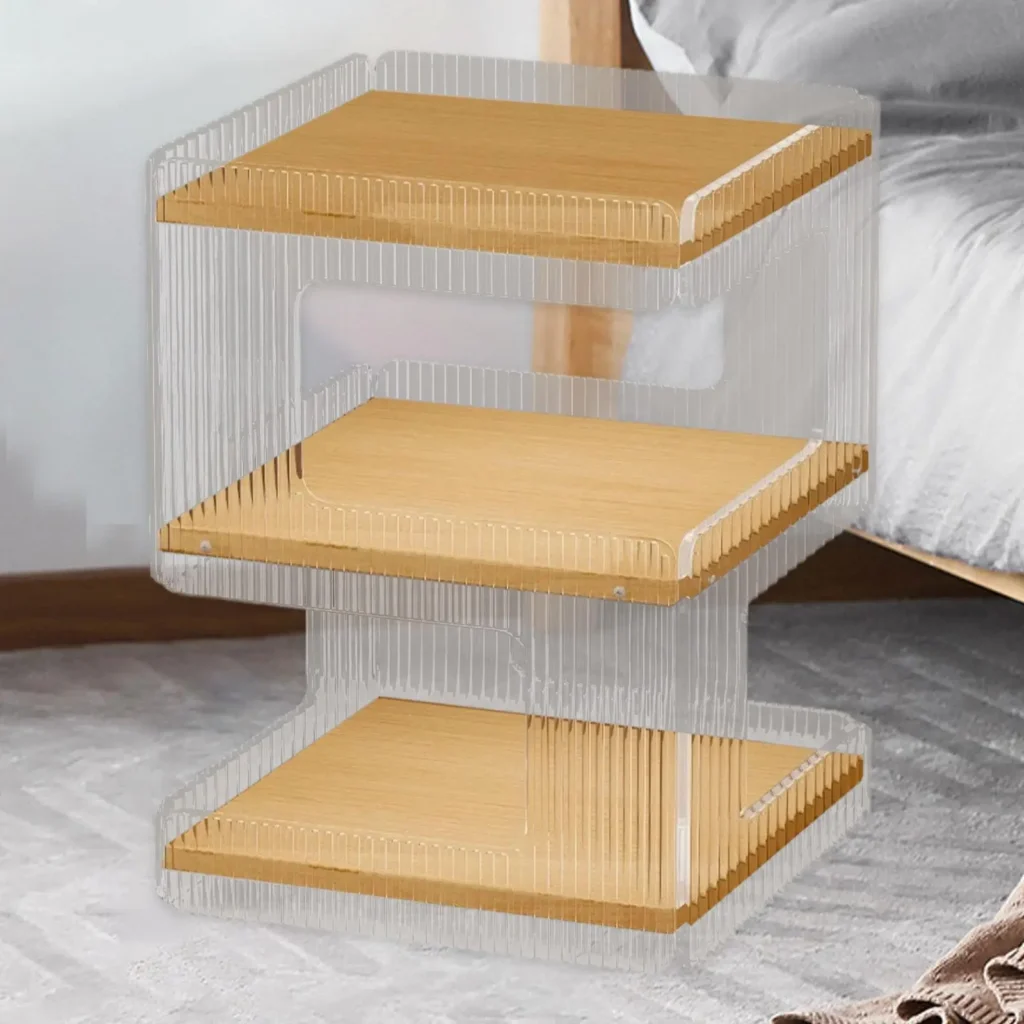 Mesita de noche de acrílico para muebles pequeños, estante para tocadiscos, mesa decorativa para el hogar, la oficina, el baño y el dormitorio