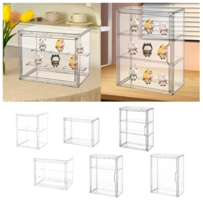Vitrina de figuras, escaparate de juguetes, gabinete de exhibición multiusos, caja de almacenamiento de figuras, organizador de modelo transparente para estante interior