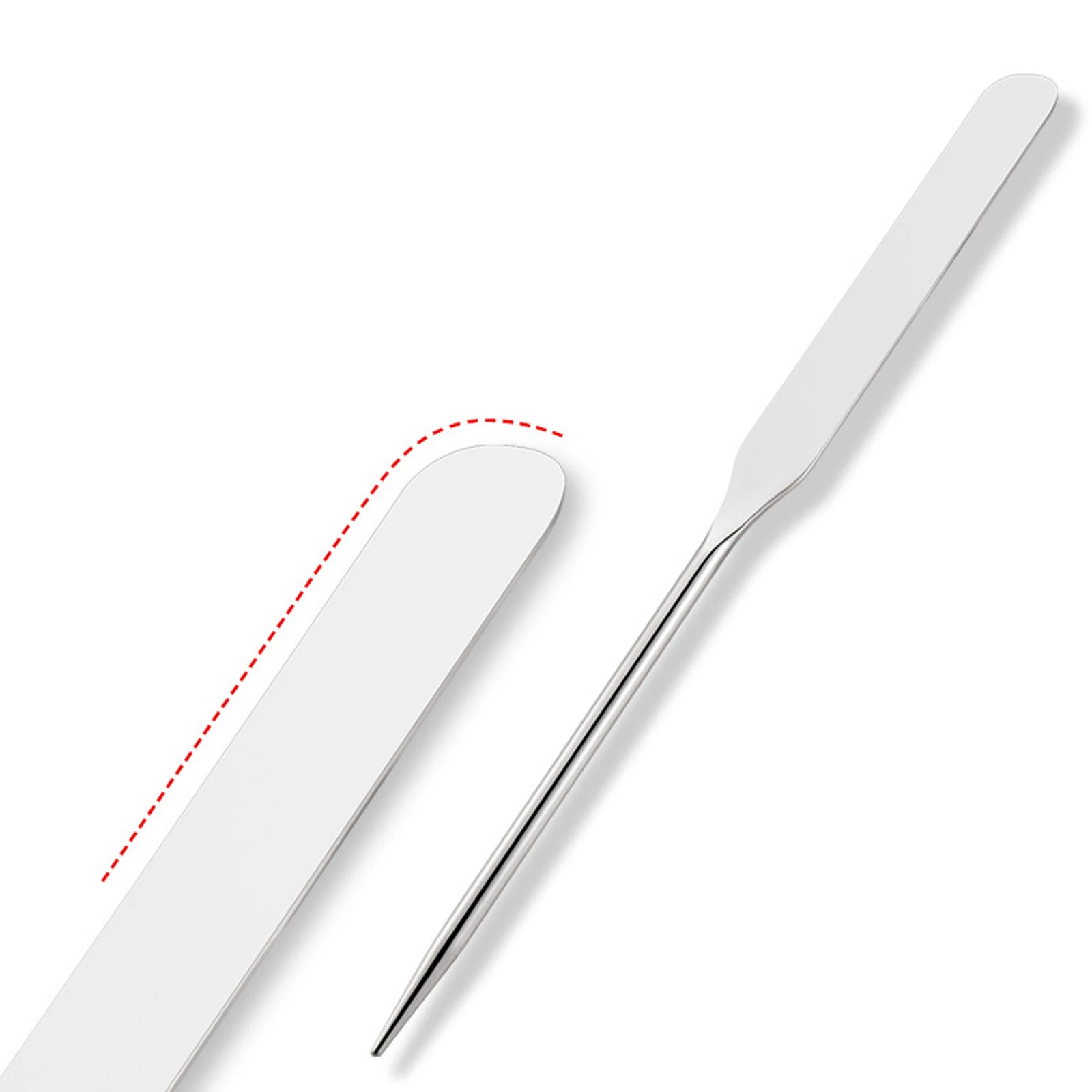 Juego de paleta de uñas de acero inoxidable, aguja de mezcla de maquillaje japonés, espejo, espátula de base ligera
