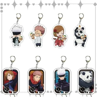 Llavero acrílico de doble cara Jujutsu Kaisen, colgante para teléfono móvil, decoración Kawaii para estudiantes, llavero Gojo Satoru, juguete para regalo