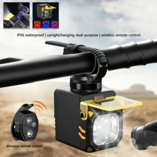 Q05 recargable impermeable MTB bicicleta luz Control remoto blanco rojo azul LED ciclismo al aire libre regalo de cumpleaños