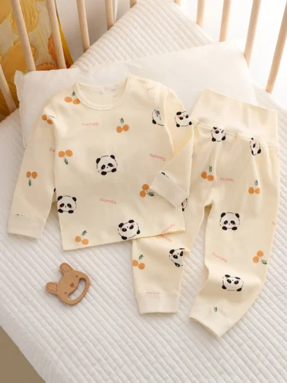 Traje de bebé de algodón sin hueso, abrigo y pantalones de otoño, traje de bebé recién nacido, traje de manga larga, modelos de pijamas, ropa de casa Su