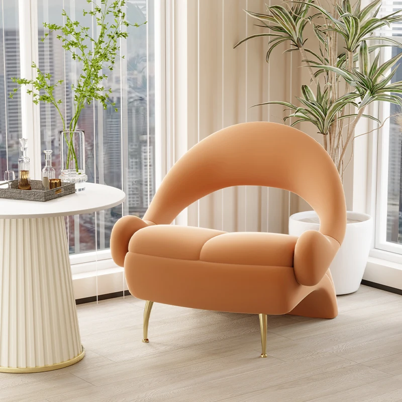 Silla de salón moderna de mediados de siglo, sofá individual de espacio pequeño, sillón reclinable para recepción de salón