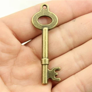 WYSIWYG-colgante de llave de Color bronce antiguo, 4 piezas, 54x18mm, para fabricación de joyería artesanal