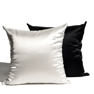 Funda de cojín de color seda emulada satinada, varios tamaños
