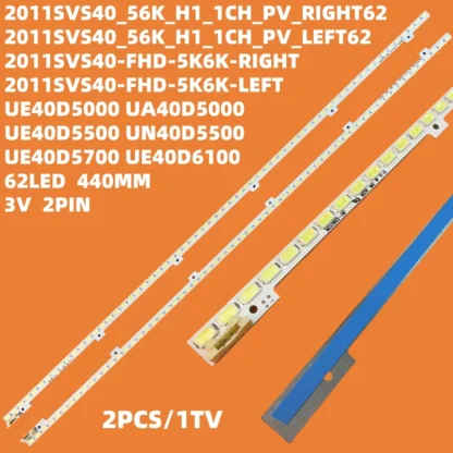 Tira de LED para iluminación trasera para UE40D5000PW UE40D5000 UE40D5720 UE40D5700 UE40D6100 UA40D5000 UE40D5520 BN64-01639A