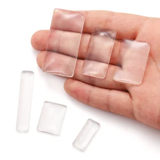5-50 unids/lote cabujones rectangulares transparentes cabujones de cristal con parte posterior plana configuración de camafeo para suministros de joyería DIY V1006