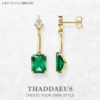 Pendientes colgantes con piedras verdes, joyería fina para mujer, novedad de verano, Plata de Ley 925 auténtica, regalo Vintage