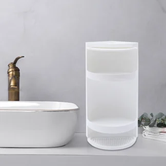 Bymaocar-estante de esquina de 3 neumáticos, estante triangular festoneado giratorio de 360 °, soporte de almacenamiento para baño, organizador de tocador, soporte para cosméticos