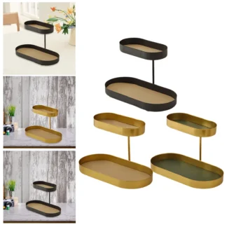 Organizador de mostrador de baño, organizador de maquillaje multiusos, soporte de Perfume de 2 capas para dormitorio, sala de estar, tocador, hogar